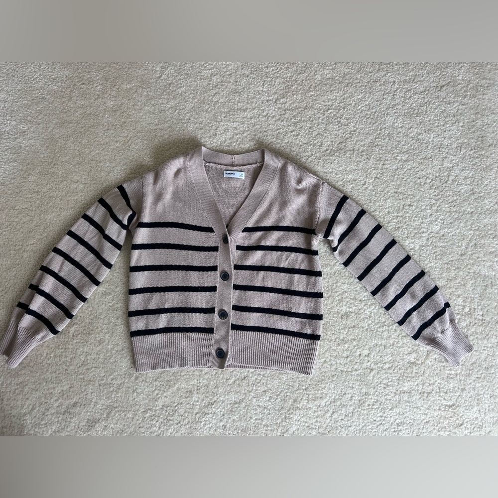 Sonoma Tan and Black Striped Cardigan